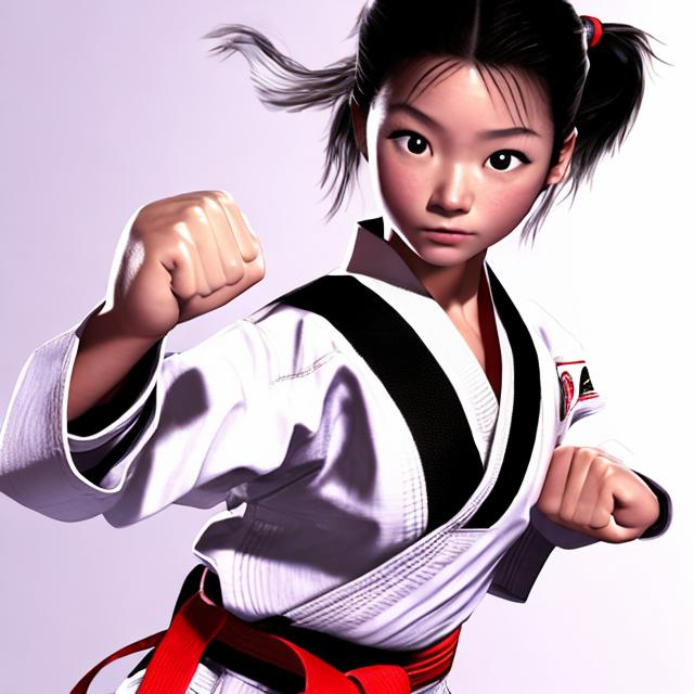 Prompt: FEMALE KARATE GIRL