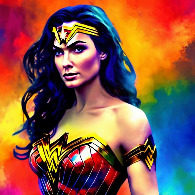 Prompt: colorful wonderwoman