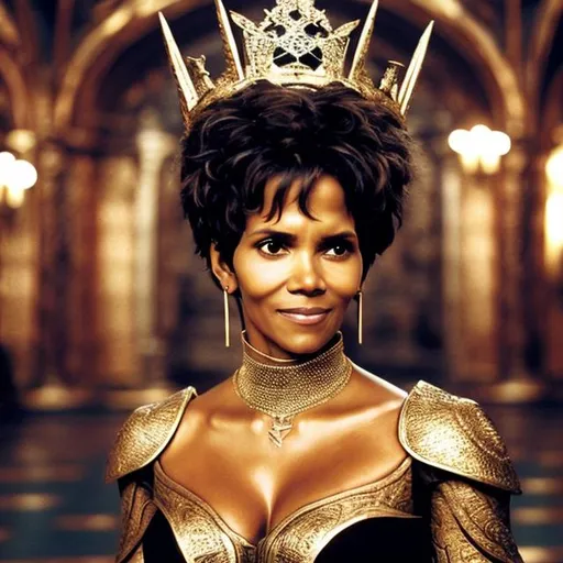 Prompt: HALLE BERRY AS QUEEN RAMONDA, IN COLOR