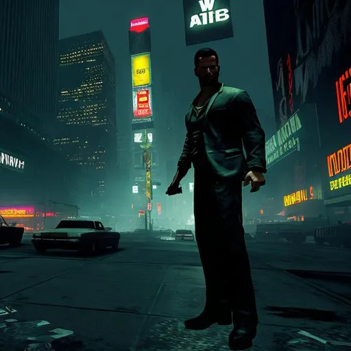 Prompt: MAX PAYNE IN A DARK NEO NOIR NEW YORK
