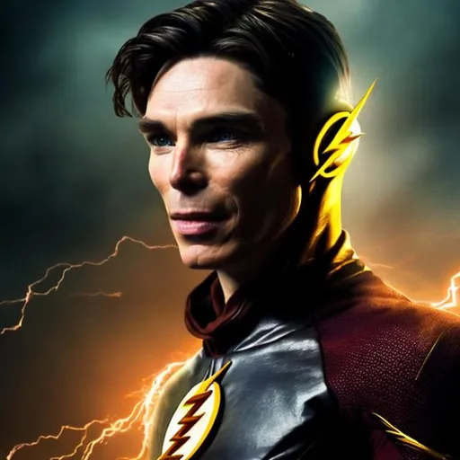 Prompt: CREATE A HIGHLY DETAILED IMAGE OF CILLIAN MURPHY AS THE FLASH
