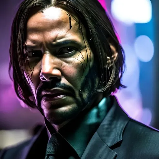 Prompt: HALLE BERRY AS JOHN WICK IN COLOR