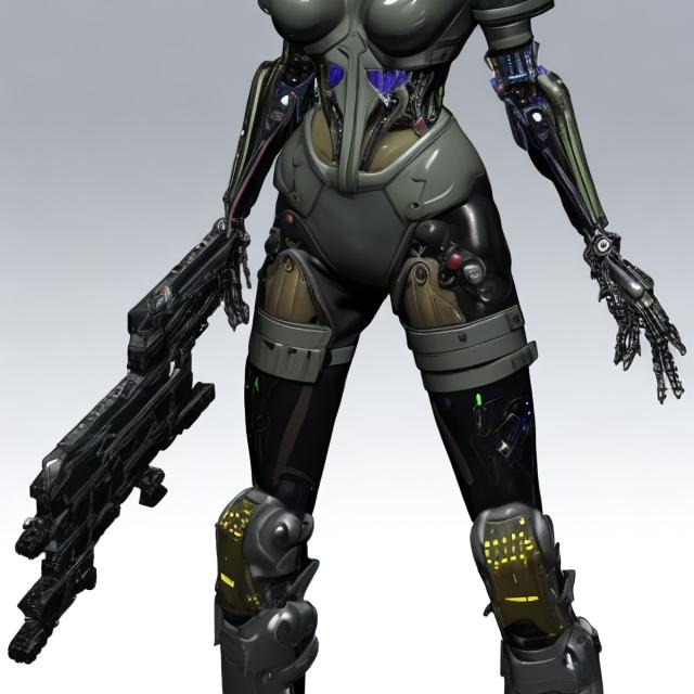 Prompt: CYBERNETIC FEMALE SOLDIER