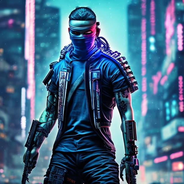 Prompt: CYBERPUNK NINJA