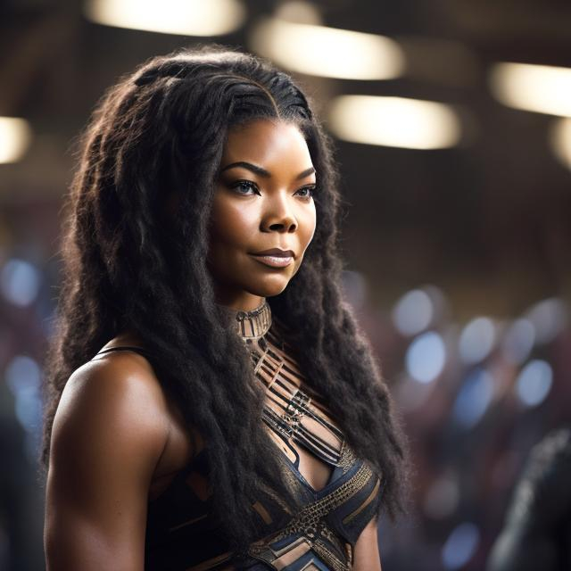 Prompt: Highly detailed image of Gabrielle Union as black panther 