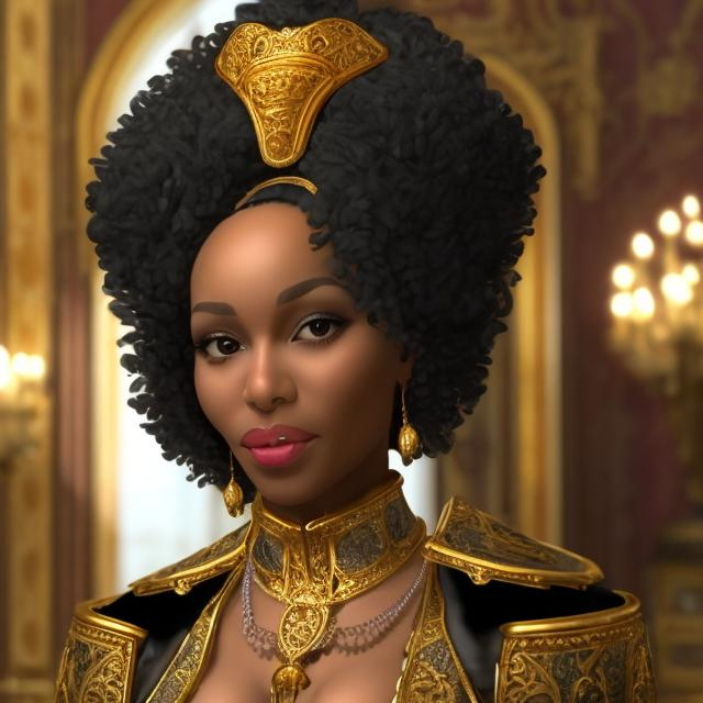 Prompt: BEAUTIFUL BLACK FEMALE TSARINA