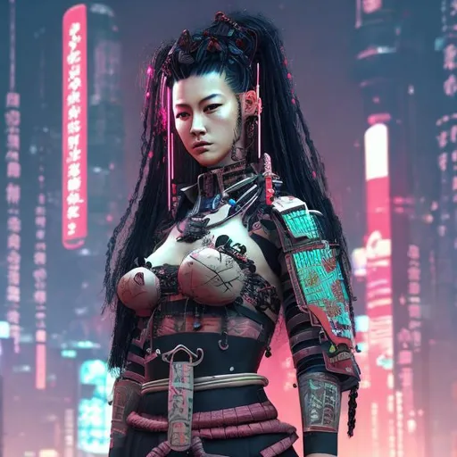 Prompt: CYBERPUNK FEMALE SAMURAI