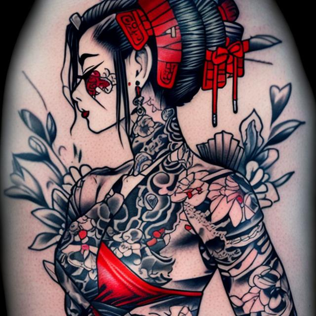 Prompt: TATTOOED GEISHA NURSE