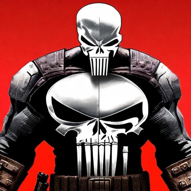 Prompt: CREATE A HIGHLY DETAILED IMAGE OF THE PUNISHER