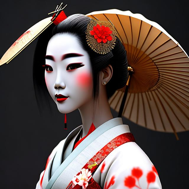 Prompt:  FEMALE GEISHA BRIDE
