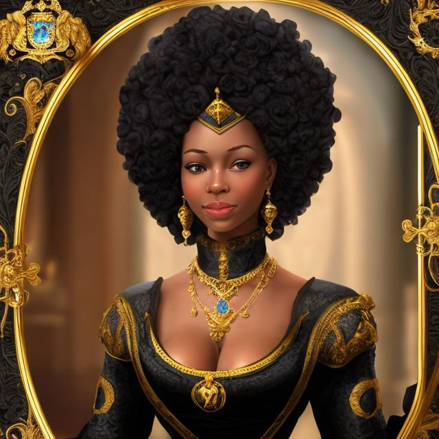 Prompt: BEAUTIFUL BLACK FEMALE TSARINA