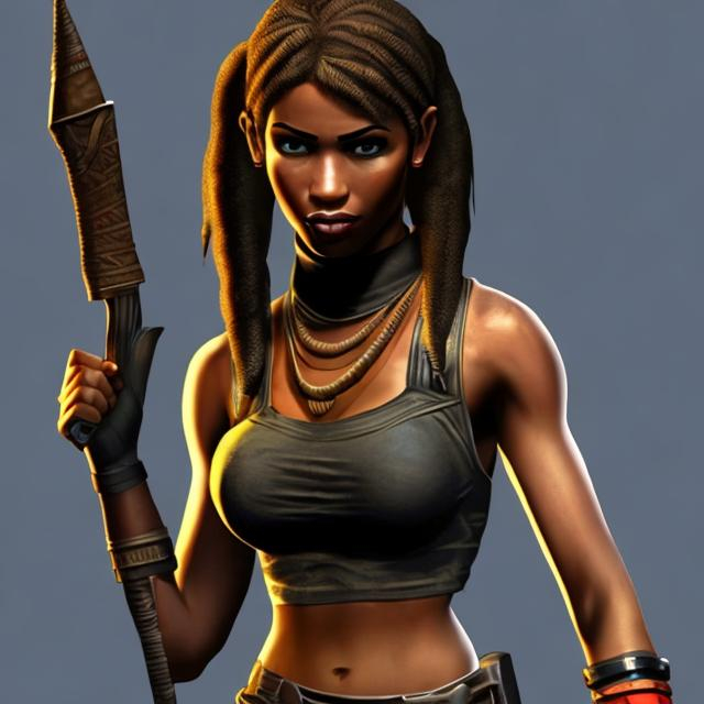 Prompt: Black Egyptian Lara Croft 