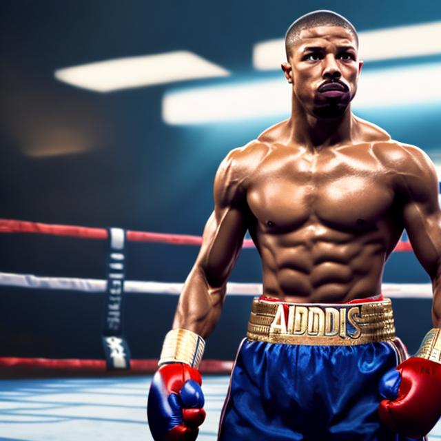 Prompt: MICHAEL.B. JORDAN AS ADONIS CREED IN COLOR