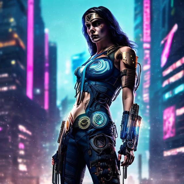 Prompt: CYBERPUNK WONDERWOMAN