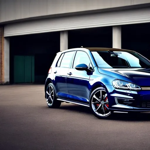 Prompt:  A CUSTOMISED NAVY-BLUE GOLF 2 