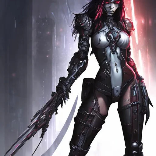 Prompt: CYBERNETIC FEMALE ASSASSIN