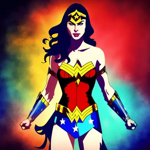 Prompt: colorful wonderwoman