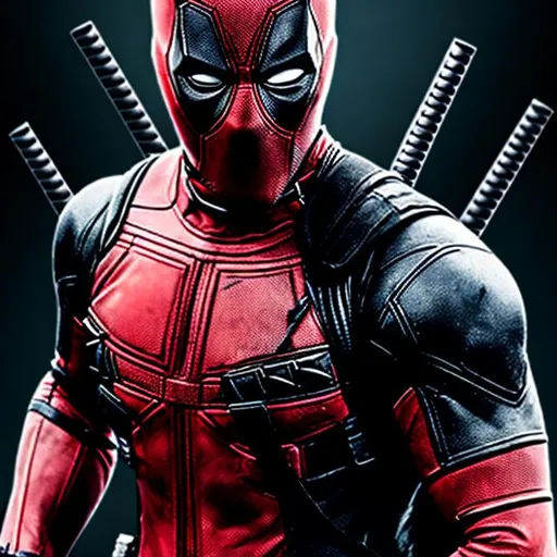 Prompt: High-resolution hyperrealistic photo of superhero DEADPOOL, black and red and white costume, uhd, hdr, 64k