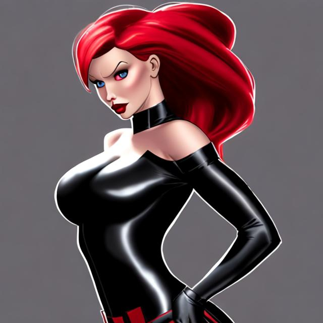 Prompt: JESSICA RABBIT AS BLACK WIDOW