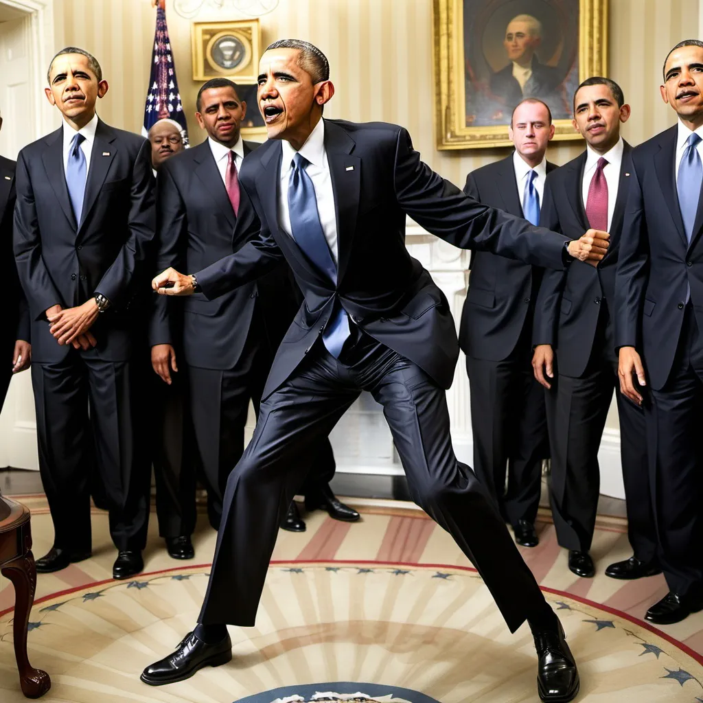 Prompt: Obama doing the stanky leg