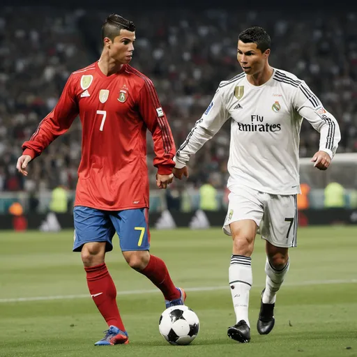 Prompt: Een grote afbeelding van Filip en ronaldo samen

