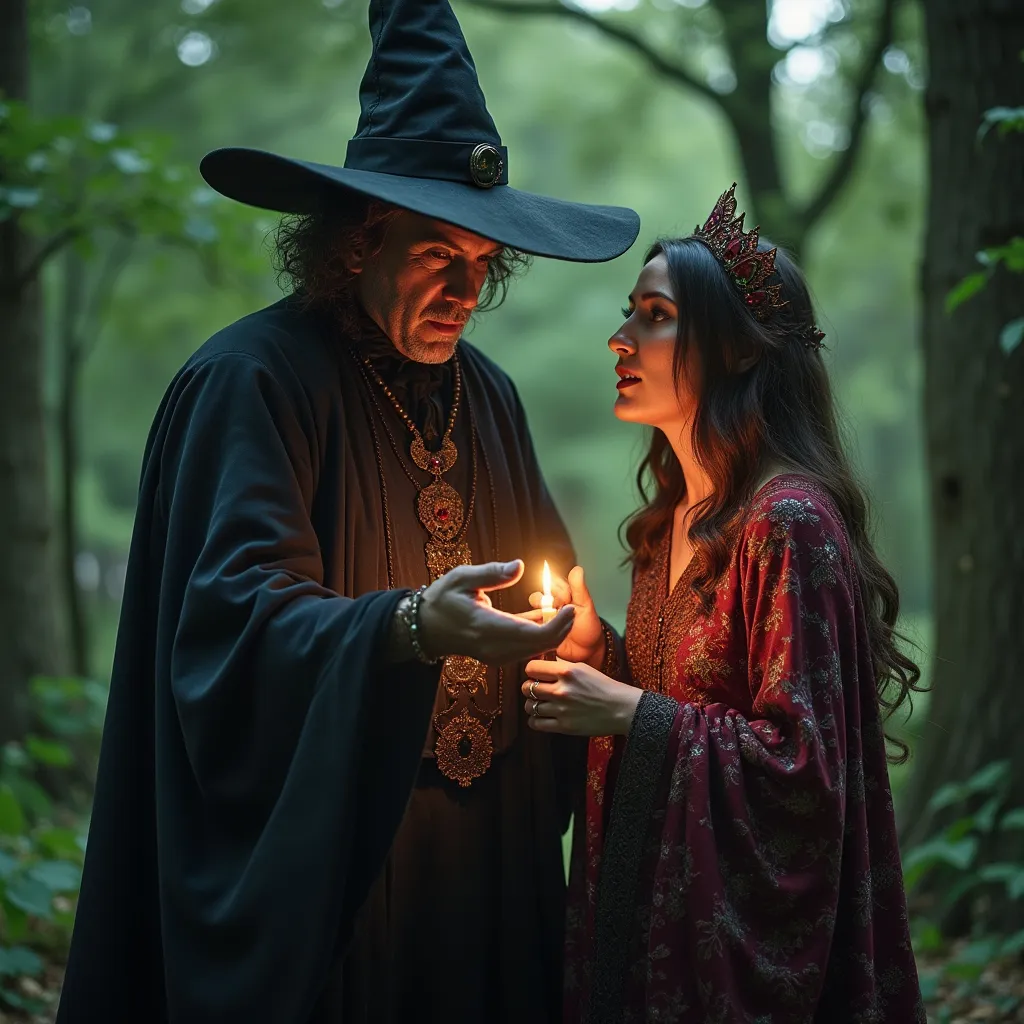 Prompt: a wizzard with the wicked woman
