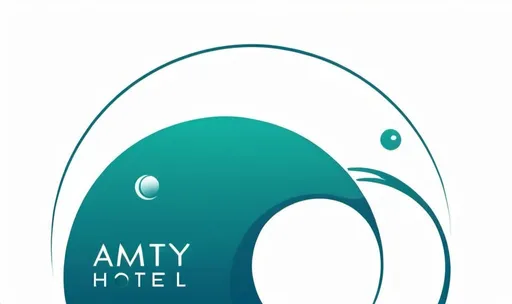 Prompt: a logo of hotel in sea side, the name of the hotel should be in the logo, use wave symbol in it but in minimal way , use green blue color ,like what i upload, the name of the hotel is "Amity Ocean Hotel"
