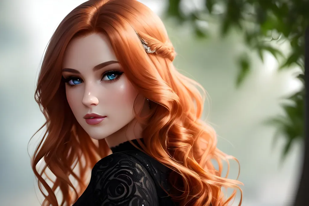 Prompt: photorealistic, waist-length picture of a beautiful girl with {wavy} {ginger} hair in a stunning black dress, 25 year old, {perfect eyes}, dreamy eyes, perfect composition, detailed face, realistic, super detailed, 8k, high quality, artstation, sharp focus, studio photo, intricate details, highly detailed, by greg rutkowski