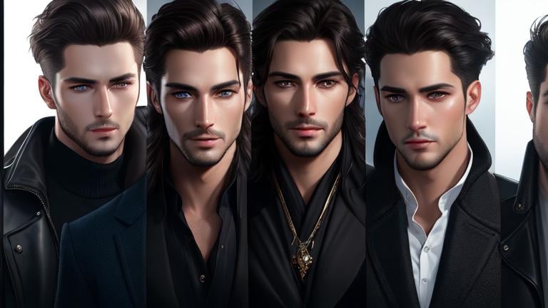 Prompt: photorealistic, waist-length picture, four men, 26 year old, {perfect eyes}, {perfect face}, dreamy eyes, photoshoot, perfect composition, detailed face, realistic, super detailed, 8k, high quality, artstation, sharp focus, studio photo, intricate details, highly detailed, by greg rutkowski