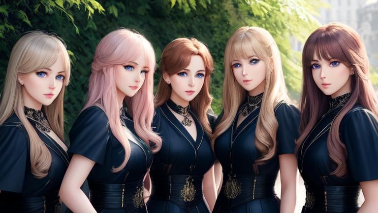 Prompt: photorealistic, full body picture, {four girls}, 26 year old, {perfect eyes}, {perfect face}, {different hair color}, {different faces}, posing together, dreamy eyes, perfect composition, detailed face, realistic, super detailed, 8k, high quality, artstation, sharp focus, studio photo, intricate details, highly detailed, by greg rutkowski