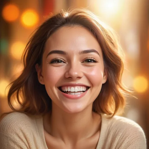 Prompt: a women with bright smile
