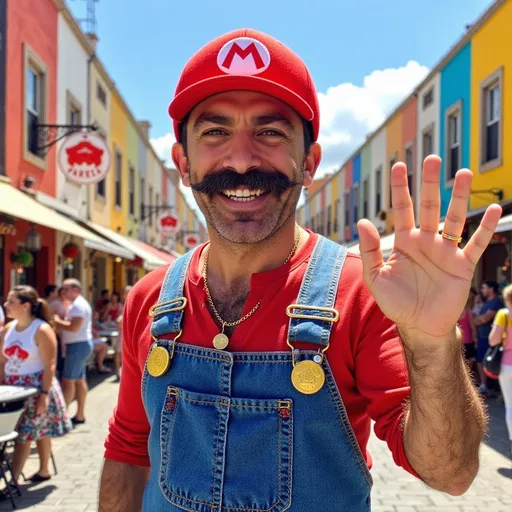 Prompt: @k9F8IEp0yrvF0B2PUjzY is a real life version of mario