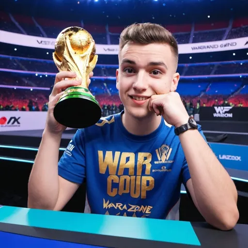 Prompt: youtuber kesto ganando la world cup de warzone