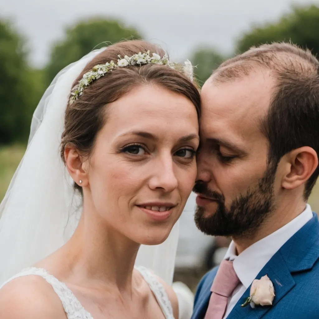 Prompt: Photo d'un homme avec une femme le jour d'un mariage