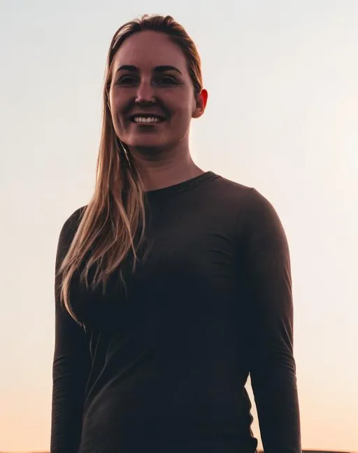 Prompt: 
Younger, scifi farm silo and wheat field in background at sunset 