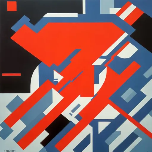 Prompt:   Soviet abstract 1985 painting, crisp, robotic systems, Cyrillic A