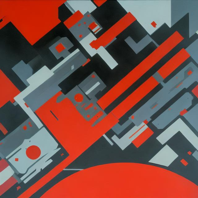 Prompt:   Soviet abstract 1985 painting, crisp, robotic systems, Cyrillic A, depth, microchip 