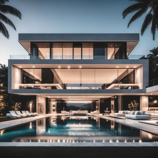 Prompt: A modern billionaire mansion