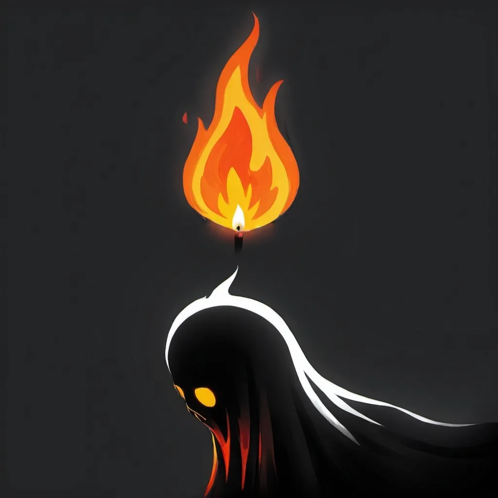 Prompt:  little ghost inside the flame
