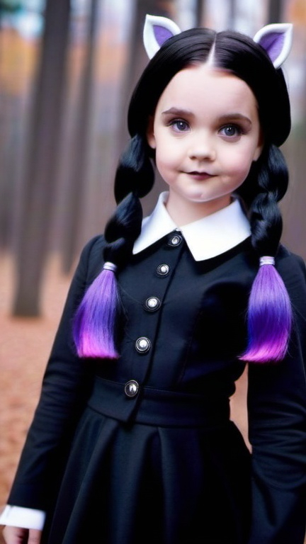 Prompt: Wednesday Addams as a (My Little Pony).