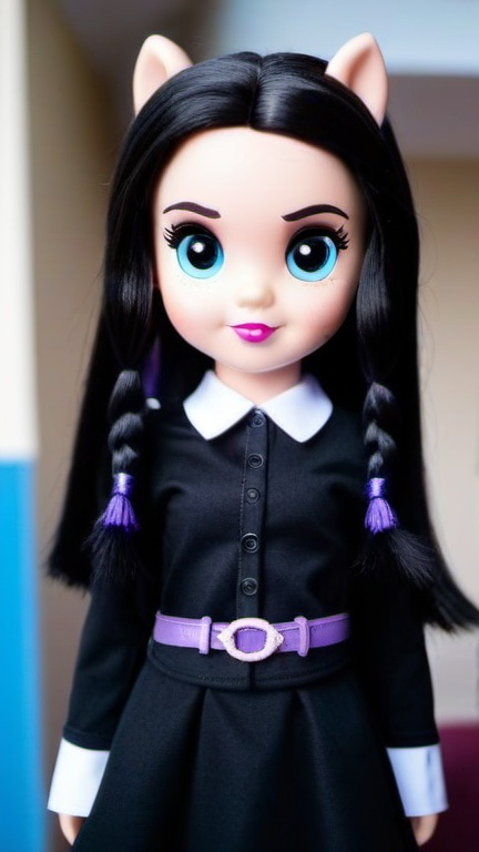 Prompt: Wednesday Addams as a ((My Little Pony)).