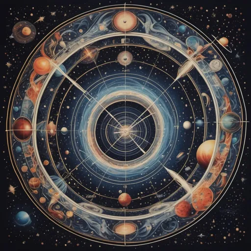 Prompt: Space and time are the fabric of our universe, woven together in a tapestry of existence, where every moment is a thread connecting the past to the future