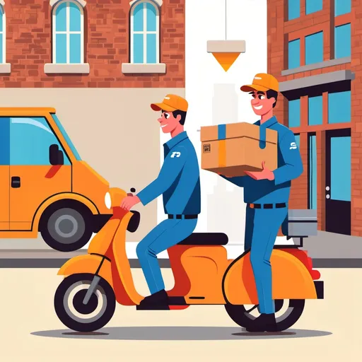 Prompt: Delivery guys vector 