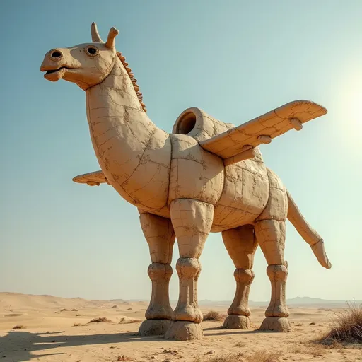 Prompt: airplane shape of trojan horse
