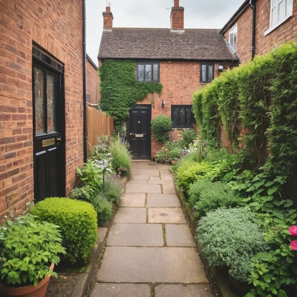 Prompt: British alleyway with a garden
