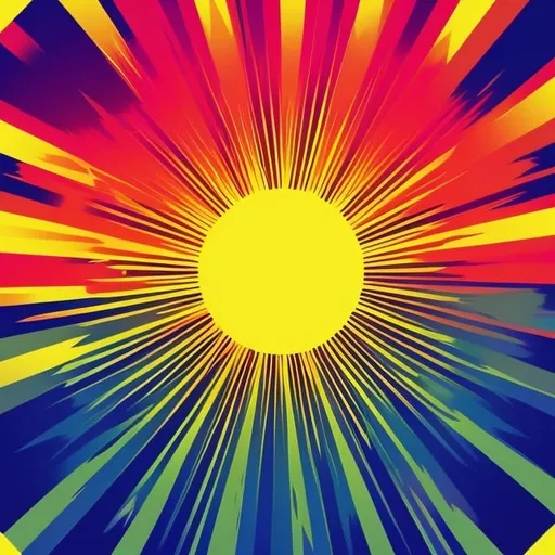 Prompt: Sun rays many colours in the style of  Japanese Rising Sun



