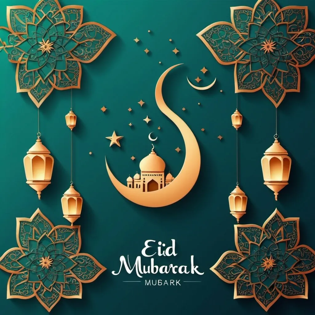 Prompt: Eid Mubarak image for my company PLY TECH