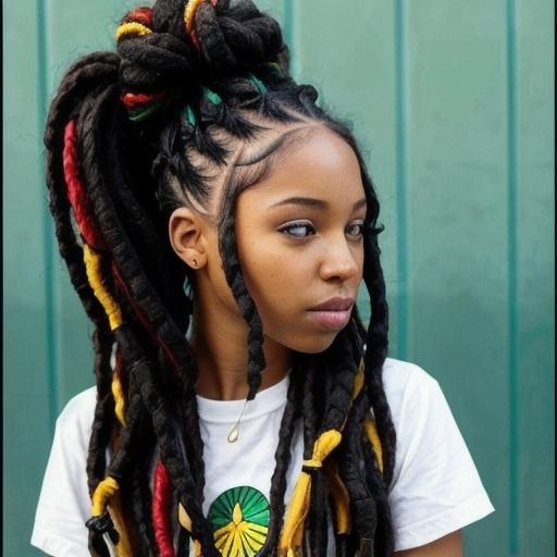 Prompt: Black rasta girl hair style