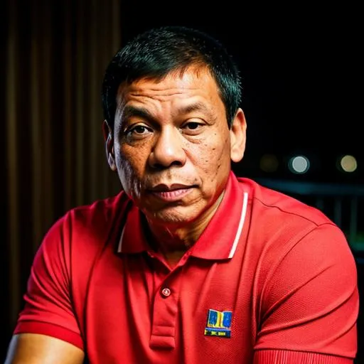 Prompt: Rodrigo Duterte wearing Polo Shirt