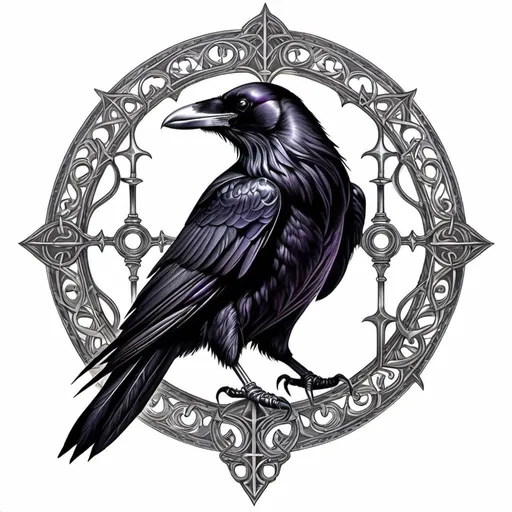 Prompt: gothic style raven tattoo design